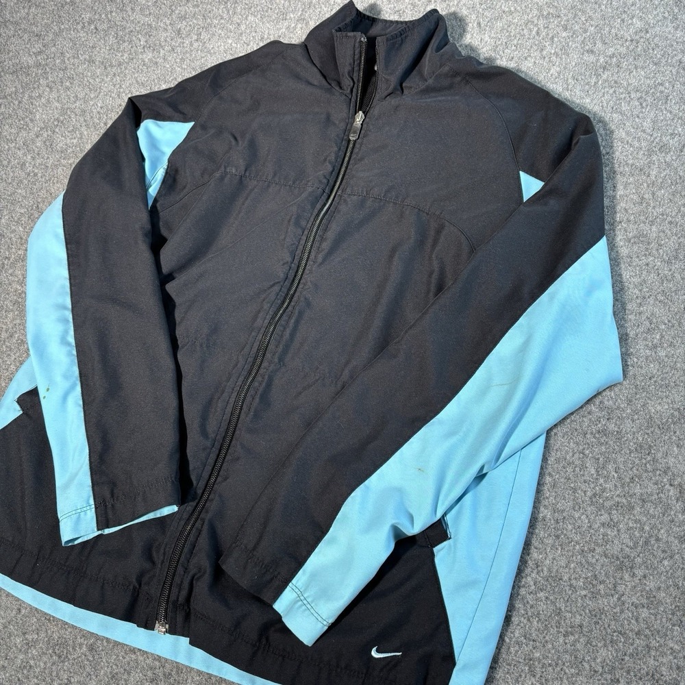 Nike Jacket Womens Medium Lightweight Zip Up Jacket Athletic Blue Windbreaker‎